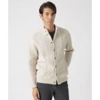 セーター ニット ランダムケーブル柄スタンドカラーカーディガン メンズ