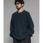 セーター ニット Firsthand/ファーストハンド ビッグシルエット ウール混 ワッフル編 クルーネックニット メンズ