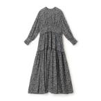 ワンピース ポリエステルジョーゼットプリント ティアードワンピース