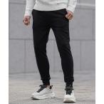 ショッピング細身 スウェットパンツ ジャージ 「Black by VANQUISH」ロゴプレートジョガーパンツ メンズ スウェット スエット スリム 細身 ブラック 黒