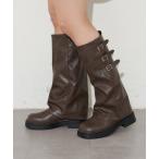 ショッピングロングブーツ ブーツ サイドベルトカバーロングブーツ レディース