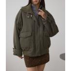 ブルゾン アウター 襟リブ中綿ポケットブルゾン レディース