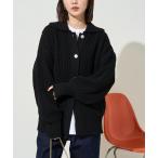 カーディガン 限定展開　襟付き ルーズ カーディガン レディース