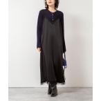 ワンピース ウォッシャブルトリミングレースサテンキャミワンピース