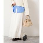 スカート ウォッシャブルスエードサテンナロースカート