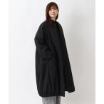 ノーカラーコート コート 裾バルーン 中綿ノーカラーロングコート レディース