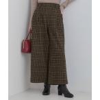 パンツ 「あったか」脚のラインをきれいに魅せる チェック柄ワイドパンツ レディース