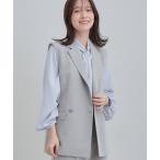 ベスト ジレ 「セットアップ可/S-LL/洗濯機可」サッと羽織ってこなれ見え ダブルブレストジレ レディース