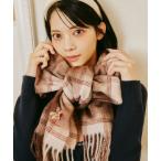 ストール マフラー 「BEARシリーズ」Holidayベア刺繍チェックストール レディース