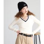 ニット セーター GUESS JEANS Vネックニットセーター レディース