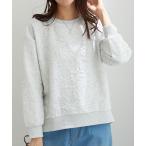 ショッピングベルーナ tシャツ 花柄ふくれジャカード素材プルオーバー レディース