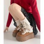 ショッピング厚底 スリッポン 「入荷/即納あり」厚底 リボン ボア スリッポン ムートン 440 レディース