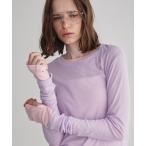 ショッピングラベンダー tシャツ シアーリブサムホールプルオーバー レディース