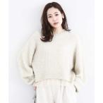 ニット セーター ミニフリルデザインキラキラニット/洗える レディース