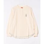 tシャツ ハニカムワッフルワンポイントロンT レディース