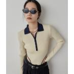 ニット セーター ポロニットボディスーツ レディース