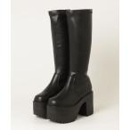 ショッピングロングブーツ ブーツ ヨースケYOSUKEウィメンズ厚底タンクソールストレッチロングブーツ2605017 レディース