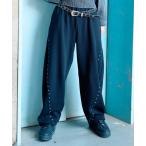 パンツ 「LTXC」「起毛」スタッズカーブスウェットパンツ キッズ 子供服 女の子