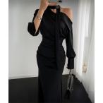 ワンピース スカーフドレープワンピース/ Scarf Drape Dress ＆#8211; Graceful Off-Shoulder Silhou