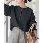 ニット セーター 「WEB限定カラー有り / 追加3」メタルボタンヘンリーネックニット レディース