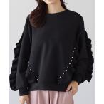 tシャツ パールリュクス裏起毛トップス レディース