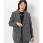 ジャケット テーラードジャケット 「 TALLサイズ 」 「セットアップ対応」２ＷＡＹストレッチシアバターヘリンボーン ダブルジャケット レディース