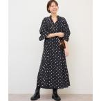 ワンピース 「WEB限定」ドットプリントピンタックフレアワンピース