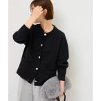 カーディガン 「追加」ダブルニットメタルボタンカーディガン レディース