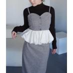 ショッピングツイード セットアップ 2025秋冬新作 バルーンツイードビスチェセットアップ レディース