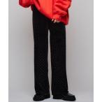 パンツ ベロアビジューパンツ/リラックスパンツ レディース