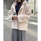 ショッピングway ブルゾン アウター ブークレー2WAYフードコート レディース