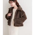 コート アウター フェイクファーショートコート レディース