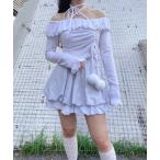 tシャツ ぽんぽんオフショルトップス レディース