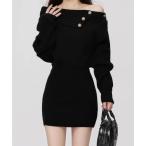 ワンピース ニットワンピースオフショルダーワンピース