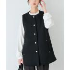 ベスト ジレ スポンジリバー パールボタンベスト レディース