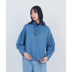 ショッピングフリル ブラウス シャツ デニムフリルブラウス レディース