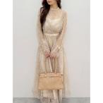 ワンピース レースギャザーフレアワンピース