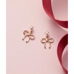 ピアス 「Christmas Limited」K10ピンクゴールド リボン ピアス レディース