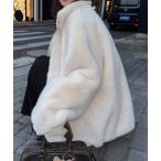  мутоновое пальто боа пальто Oversize zip up boa coat женский 