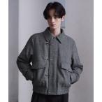 ブルゾン アウター 「CLEL」Wool Blend Herringbone Tweed Fireman Blouson / ウールブレンド ヘリンボ