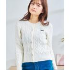 カーディガン ZOZO限定 リボンポイントケーブルカーディガン レディース