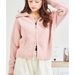 カーディガン 一部店舗限定 ダブルジップリブ切り替えニットカーディガン レディース