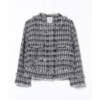 「LANVIN en Bleu」 ツイードジャケット 38 ネイビー レディース