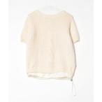 「MONCLER」 半袖ニット L ベージュ レディース