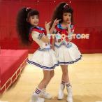  Kids танцевальный костюм Cheer девушка выставить военно-морской флот способ костюмированная игра костюм Halo we n Kids танцевальный костюм девушки юбка верх и низ в комплекте Cheery da-