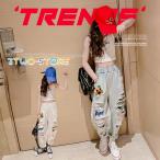 デニムパンツ キッズ ダメージパンツ 韓国 ダンス衣装 ヒップホップ ダンスパンツ キッズ 女の子 子供服 デニム ズボン かっこいい 長ズボン 単品販売