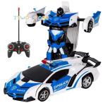 多機能ロボットおもちゃ ラジコンロボット RCカー おもちゃの車 ロボットに変換 安定性高い 耐衝撃 子供おもちゃ 贈り物