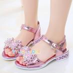 サンダル キッズ お姫様靴 子供サンダル ビーチサンダル 女の子 子ども靴 リボン 夏物 キッズシューズ 滑りにくい ソフトの底 ベビー 子供用 おしゃれ 可愛い