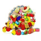 おもちゃ 知育玩具  紐通し ひも通し キッズ 木製 木のおもちゃ 学習 ボードのおもちゃ 出産祝い クリスマス プレゼント 可愛い カラフル