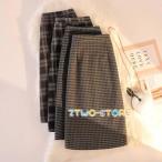 マキシスカート レディース 秋冬 ウール混スカート ハイウエスト aラインスカート チェック柄 おしゃれ ボトムス 秋コーデ 通勤 OL ロングスカート 大人 40代